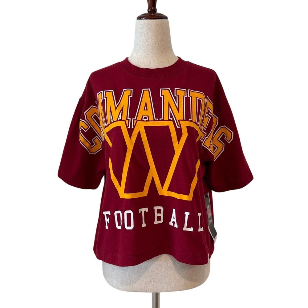 NWT '47 NFL Team Apparel Washington Commanders Cropped T-Shirt, Red, Women's Med